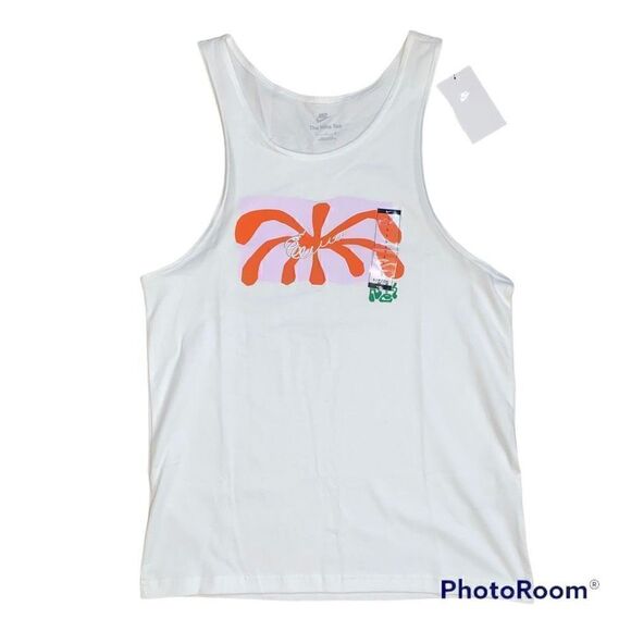 Nike Spring Break graphic logo sleeveless tank top white new - Picture 1 of 15